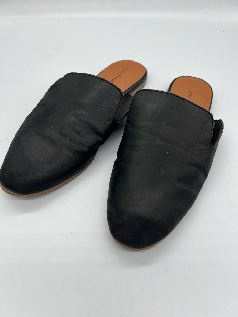Lucky Brand women’s leather Black Slip-On Mules